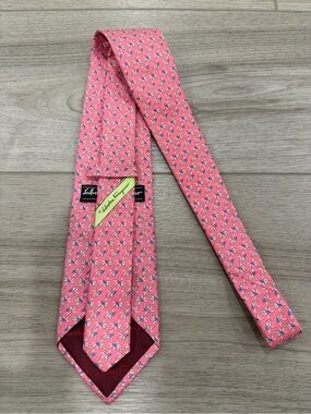 Salvatore Ferragamo Toucan Geometric Pattern Neck Tie Woven 100% Silk Designer